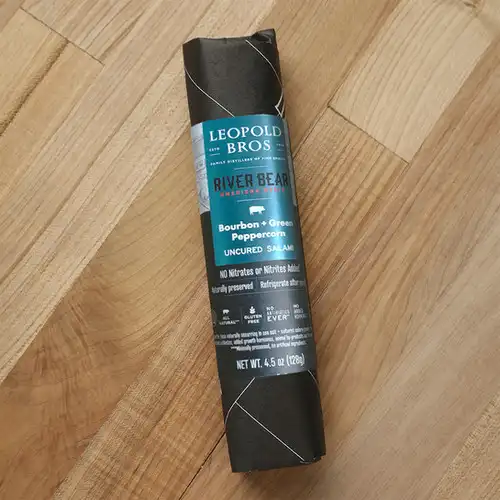 Bourbon and Green Peppercorn Uncured Salami